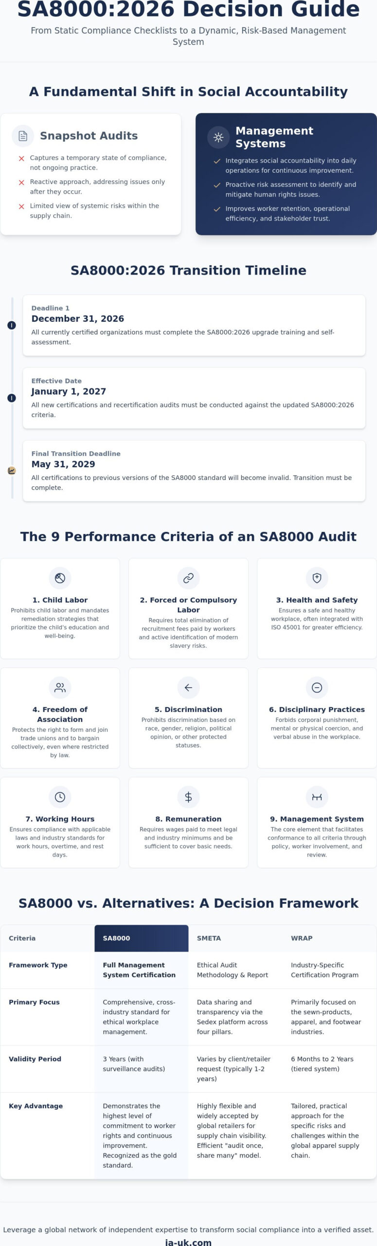 SA8000 Social Accountability Audit: 2026 Comparison & Certification Guide
